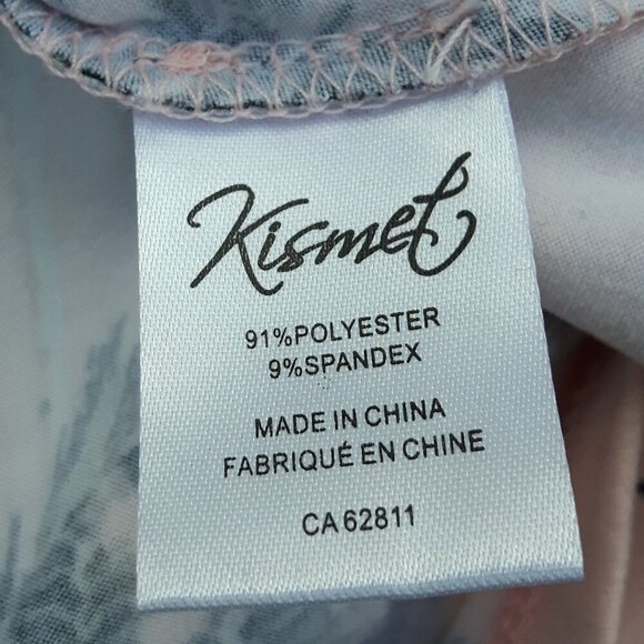 BEAUTIFUL KISMET Palm Tree Print Summer Dress Women's Size Small Pale Pink - Picture 3 of 6